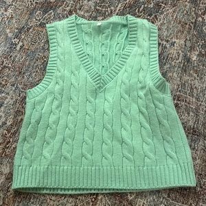 Green Cropped Sweater Vest